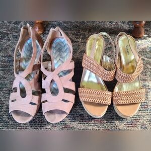 Two Wedge Sandals Sz 6